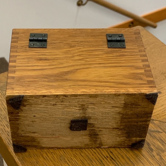 Antique Weis Monroe Michigan Fingerjointed Hinge Lidded Wooden Box - Picture 15 of 16